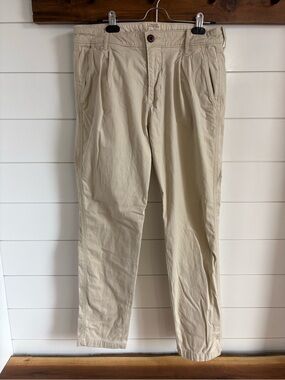 Hollister Men's Light Beige Pleated taper pant 31x32